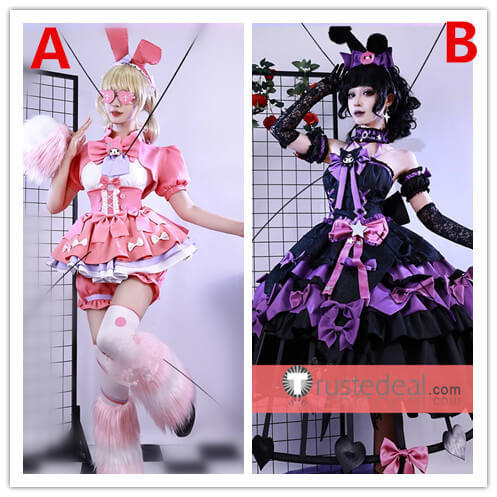 Identity V Sanrio Bloody Queen Mary Kuromi My Melody Cheerleader Pink Gothic Lolita Cosplay Costume
