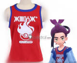Pokemon Scarlet and Violet Kieran Red Shirt  Yellow Bag Cosplay Costume