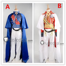 The Rose of Versailles Oscar Francois de Jarjeyes Blue Red Cosplay Costume