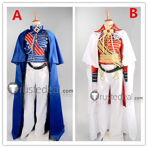 The Rose of Versailles Oscar Francois de Jarjeyes Blue Red Cosplay Costume
