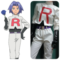 Pokemon Team Rocket James White Cosplay Costume Pleather Version