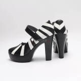 Draculaura Frankie Stein Pink Black White Cosplay Boots Shoes