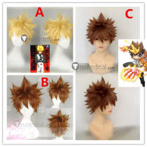 Katekyo Hitman Reborn Vongola Famiglia Tsunayoshi Sawada Giotto First Boss Vongola Primo Blond Brown Styled Cosplay Wig