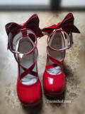 Puella Magi Madoka Magica Kaname Madoka Red Lolita Shoes Boots