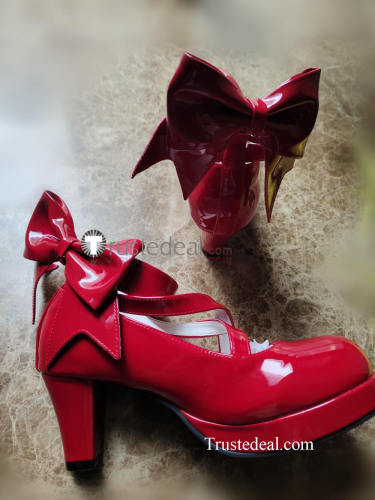 Puella Magi Madoka Magica Kaname Madoka Red Lolita Shoes Boots