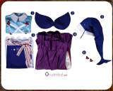 Touhou Project Miyoi Okunoda Blue Cosplay Costume