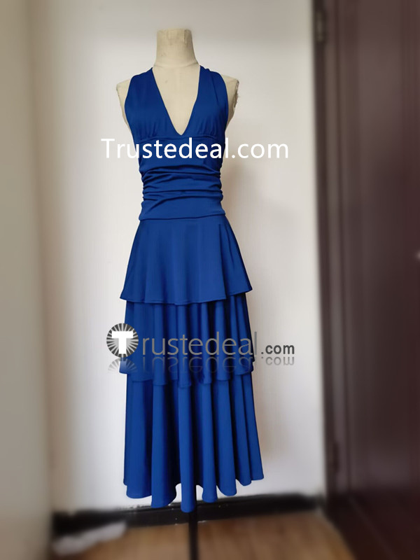 bella swan blue prom dress Wedtrend Women Blue Bridesmaid Dress with Flower A Line Halter Tiered  Chiffon Long Wedding Party Guest Dress  WEDTREND