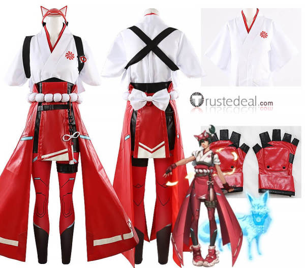 Overwatch 2 Kiriko Kamori Red Cosplay Costume