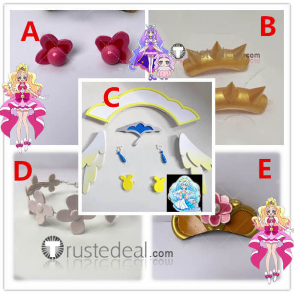 Hirogaru Sky! Pretty Cure Precure Ellee-chan Cure Majesty Haruno Haruka Cure Flora Yakushiji Saaya Cure Ange Earrings Cosplay Accessories