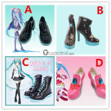 Vocaloid Miku Hatsune Original Brand New Wonderland Cosplay Shoes Boots Heels