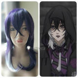 Black Butler Kuroshitsuji Public School Arc Gregory Violet Black Purple Silver White Cosplay Wig