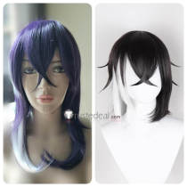 Gregory Violet Black Purple Silver White Cosplay Wig