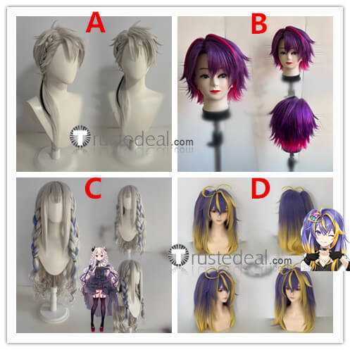 Vtuber Virtual YouTuber NIJISANJI Aster Arcadia Naraka Watarai Hibari Kuzuha Silver Purple Styled Cosplay Wig