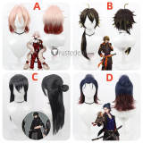 Touken Ranbu Kashagiri Fukushima Mitsutada Hanjin Magoroku Kanemoto Black Pink Brown Cosplay Wig