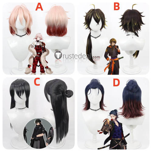 Touken Ranbu Kashagiri Fukushima Mitsutada Hanjin Magoroku Kanemoto Black Pink Brown Cosplay Wig