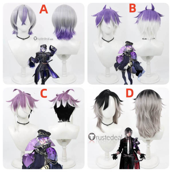 Touken Ranbu Jikkyuu Mitsutada Minamoto Kiyomaro Taikei Naotane Purple Silver Black Cosplay Wig