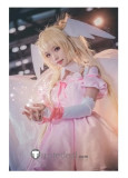 Shugo Chara Utau Hoshina Tsukiyomi Pink Angel Seraphic Charm Cosplay Costume  2