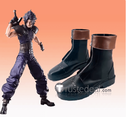 Final Fantasy VII 7 FF7 Zack Fair Aerith Gainsborough Cosplay Shoes Boots
