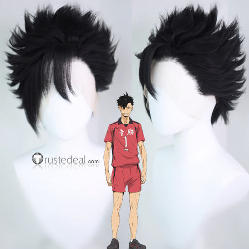Haikyuu Kuroo Tetsurou Black Lace Front Styled Cosplay Wig