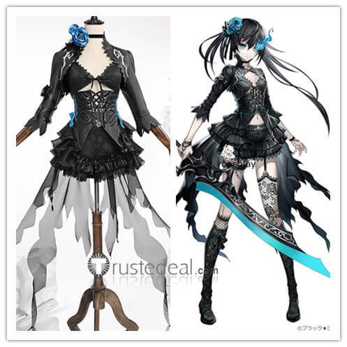 Black Rock Shooter FRAGMENT Elishka Rose of the Abyss Black Cosplay Costume