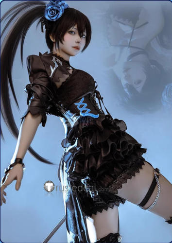Black Rock Shooter FRAGMENT Elishka Rose of the Abyss Black Cosplay Costume