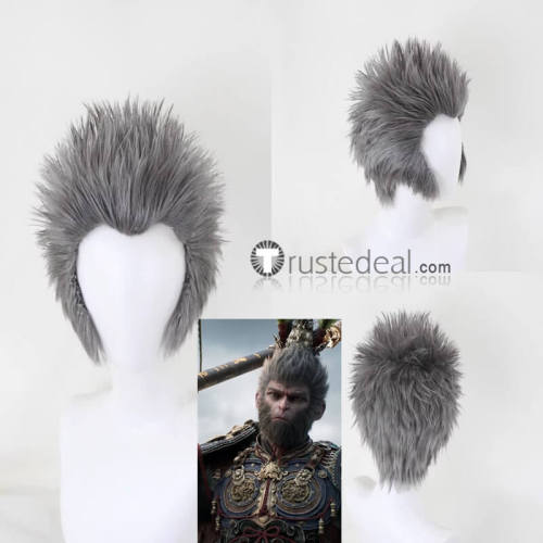 Black Myth Wukong Wukong Spider Women The Fourth Sister Black Grey Styled Cosplay Wig