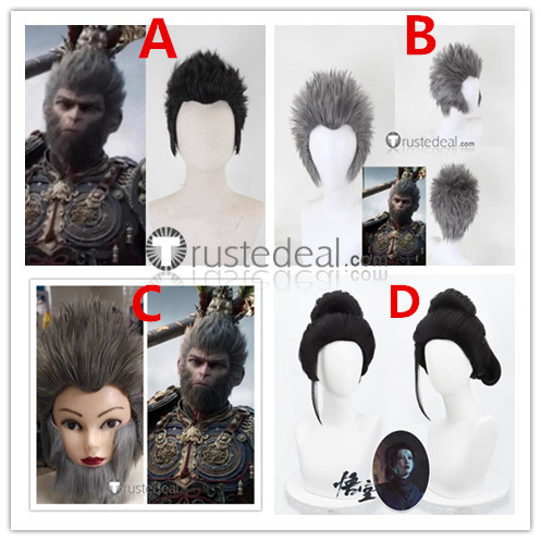 Black Myth Wukong Wukong Spider Women The Fourth Sister Black Grey Styled Cosplay Wig