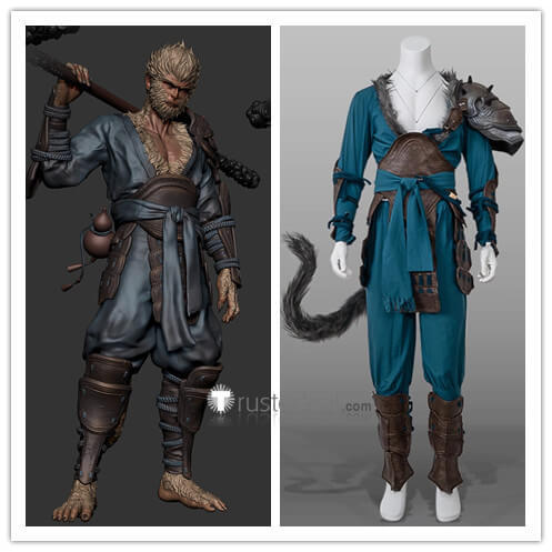 Black Myth Wukong Blue Armor Cosplay Costume