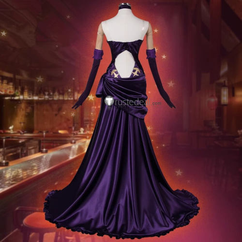 Fate Grand Order FGO Jeanne D'Arc Alter Holy Night Dinner Purple Gown  Cosplay Costume