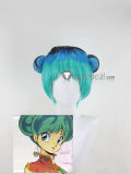 Urusei Yatsura Lum Invader Ramu Blue Green Black Buns Cosplay Wig Yellow Hair Accessories