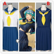 Urusei Yatsura Lum Invader Ramu Blue White Summer Winter School Uniform Cosplay Costume