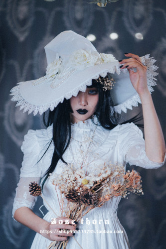 Rose Pearl Halloween Lolita Witch Hat