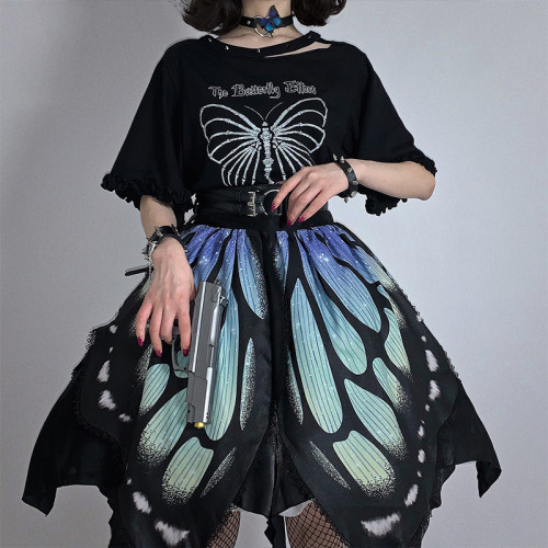 The Butterfly Effect ~Punk Halloween Lolita Skirt