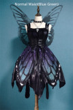 Butterfly Effect ~Punk Halloween Lolita High Waist JSK - Silver Gray Long Version M - In Stock