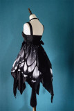 Butterfly Effect ~Punk Halloween Lolita High Waist JSK - Silver Gray Long Version M - In Stock