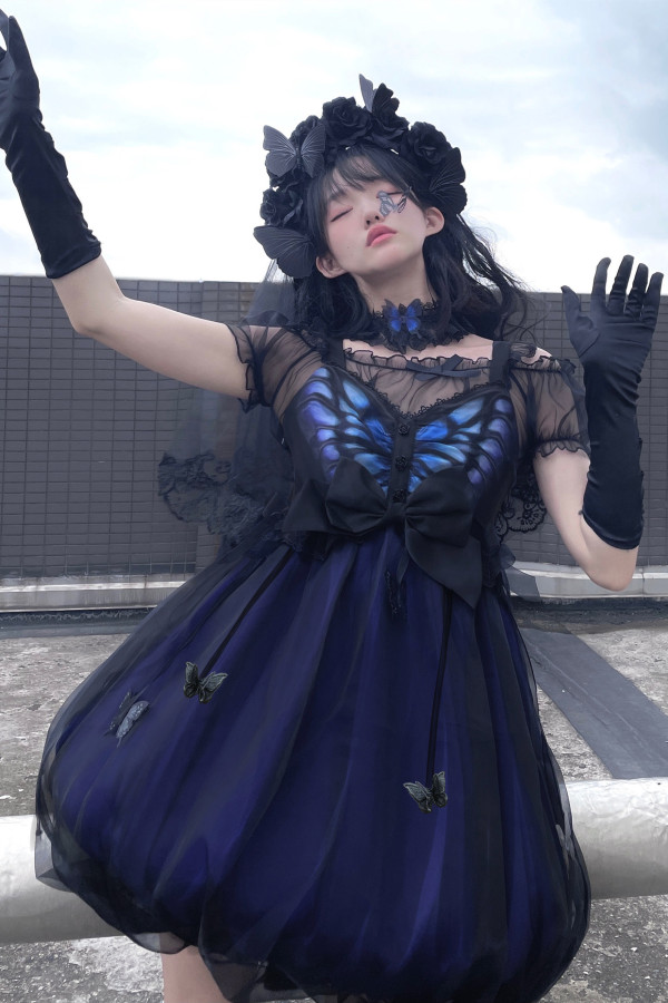 Night Elf ~Vintage Slight High Waist Gothic Lolita JSK