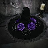 Rose Pearl Halloween Lolita Witch Hat
