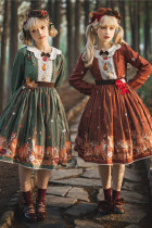 Miss Point ~Little Fox in Woods Embroidery Classic Lolita Dress