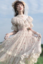 Miss Point ~The Beauty of Spring Flower Wall Lolita OP - Size 2XL In Stock