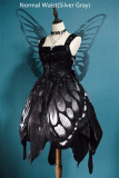 Butterfly Effect ~Punk Halloween Lolita High Waist JSK - Silver Gray Long Version M - In Stock