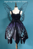 Butterfly Effect ~Punk Halloween Lolita High Waist JSK - Silver Gray Long Version M - In Stock