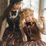 Miss Point ~The Kitty In the Frame Christmas Lolita Vest + Skirt Set -Pre-order