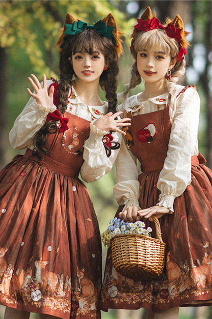 Miss Point ~Little Fox in Woods Classic Lolita Salopette/Skirt