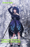 Butterfly Effect ~Punk Halloween Lolita High Waist JSK - Silver Gray Long Version M - In Stock