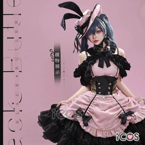 iCOS Kuroshitsuji Black Butler Robin Lady Ciel Phantomhive Fanart Pink Lolita Cosplay Costume