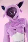 Pokemon Gijinka Espeon Umbreon Vaporeon Fluffy Hoodie Claw Cosplay Costume