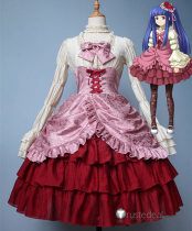 Umineko no Naku Koro ni When They Cry Furudo Erika Lolita Pink Red Cosplay Costume