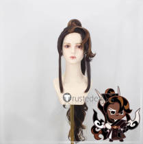Cookie Run Kingdom Caramel Arrow Cookie Brown Ponytail Prestyled Cosplay Wig