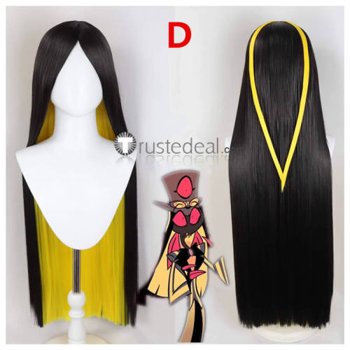 Hazbin Hotel Niffty Velvette Husk Sir Pentious Saint Repentious Black Pink Red Cosplay Wig