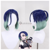 Pokemon Scarlet and Pokémon Violet Perrin Tulip Purple Blue Prestyled Cosplay Wig